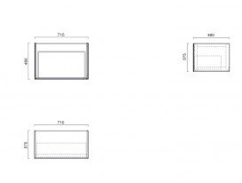 Тумба під раковину Catalano Horizon підвісна 71,5х48 см алюміній цемент матовий 5M7550CS