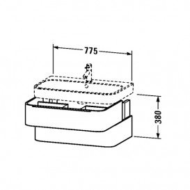 Тумба під раковину Duravit Happy D.2 підвісна 77,5х48 см ДСП льон H2636507575