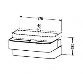Тумба під раковину Duravit Happy D.2 підвісна 97,5х48 см ДСП американський горіх H2636601313