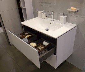 Тумба під раковину Duravit L-Cube підвісна 102х48,1 см ДСП білий глянцевий LC624202222