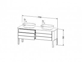 Тумба під раковину Duravit Luv підлоги 173,3х57 см ДСП скандинавсько білий шовковисто-матовий LU9567B3939