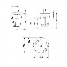 Тумба под раковину Duravit Starck 1 напольная Ø56 см макассар S1952002424