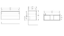 Тумба під раковину Geberit Acanto 118,4x47,5 см ДСП білий глянсовий 503.006.01.2