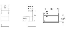 Тумба под раковину Geberit Acanto 39,2x24,6 см ДСП дуб 503.001.JH.1