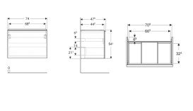 Тумба під раковину Geberit Acanto 74x47,5 см ДСП горіх гікорі 503.004.JR.1