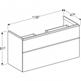 Тумба под раковину Geberit iCon 118,4x61,5x47,6 см ДСП белый глянцевый ручка белый матовый 502.306.01.1