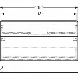 Тумба під раковину Geberit iCon 118,4x61,5x47,6 см ДСП горіх гікорі/ручка лава матовий 502.306.JR.1