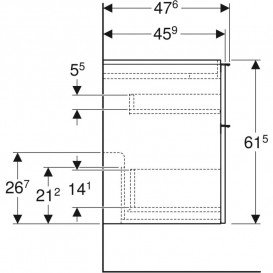 Тумба під раковину Geberit iCon 118,4 x61, 5x47, 6 см ДСП лава матовий 502.309.JK.1