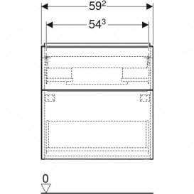 Тумба під раковину Geberit iCon 59,2x61,5x47,6 см ДСП горіх гікорі/ручка лава матовий 502.303.JR.1