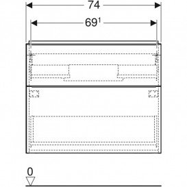 Тумба под раковину Geberit iCon 74x61,5x47,6 см ДСП лава матовый 502.304.JK.1