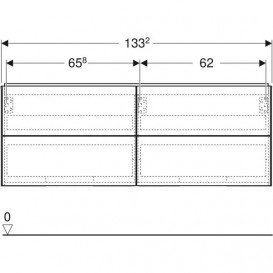 Тумба под раковину Geberit One 133,2x50,4x47 см ДСП орех гикори 505.266.00.6