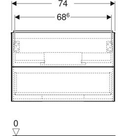 Тумба під раковину Geberit One 74x47 см ДСП чорний матовий 505.262.00.8