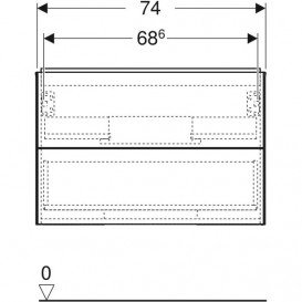 Тумба под раковину Geberit One 74x50,4x47 см ДСП серый матовый 505.262.00.7