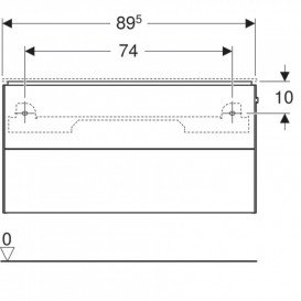 Тумба під раковину Geberit ONE підвісна 89,5 х39,5 см МДФ/натуральний шпон чорний горіх 500.385.00.1