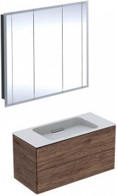 Тумба під раковину Geberit ONE підвісна 89,5 х39,5 см МДФ/натуральний шпон чорний горіх 500.385.00.1