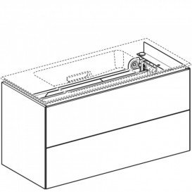 Тумба під раковину Geberit ONE підвісна 89,5 х39,5 см МДФ/натуральний шпон чорний горіх 500.385.00.1