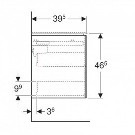 Тумба під раковину Geberit ONE підвісна 89,5 х39,5 см МДФ/натуральний шпон чорний горіх 500.385.00.1