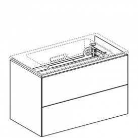 Тумба под раковину Geberit ONE подвесная 74,5х39,5 см МДФ/натуральный шпон черный орех 500.381.00.1