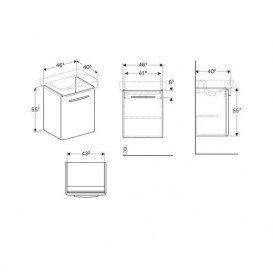 Тумба під раковину Geberit Selnova Square 46,4х40,6 см підвісна ДСП білий 500.178.01.1