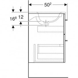 Тумба під раковину Geberit Selnova Square 53,8х50,2 см ДСП темний горіх 501.202.00.1