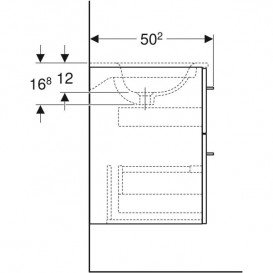 Тумба под раковину Geberit Selnova Square 98,8х50,2 см ДСП темный орех 501.214.00.1