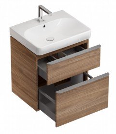 Тумба під раковину Geberit Smyle Square 58,4х47 см підвісна ДСП темний горіх 500.352.JR.1