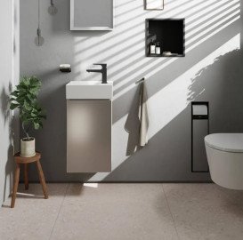 Тумба під раковину Hansgrohe Xevolos E 34х25 см петлі праворуч пісочно-бежевий матовий/пісочно-бежевий 54170790
