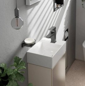 Тумба під раковину Hansgrohe Xevolos E 34х25 см петлі праворуч пісочно-бежевий матовий/пісочно-бежевий 54170790