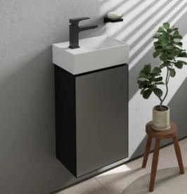Тумба под раковину Hansgrohe Xevolos E 34х25 см петли справа сланцево-серый матовый/сланцево-серый 54171770