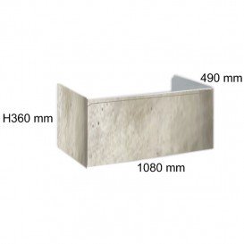 Тумба под раковину Hatria Daytime подвесная 108 см ДСП цемент 