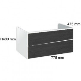 Тумба под раковину Hatria Le Fiabe подвесная 77.5 см ДСП белый/антрацит 