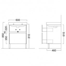 Тумба під раковину Kerama Marazzi Buongiorno 60 см МДФ білий BGN.60.2\WHT