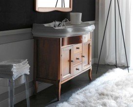 Тумба под раковину Kerasan Retro 100 см массив дерева орех 734740