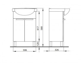 Тумба под раковину Kolo Freja 55 см белый глянец 89474001