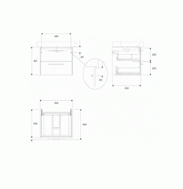 Тумба под раковину Kolo Life 50 серый глянец 89465000