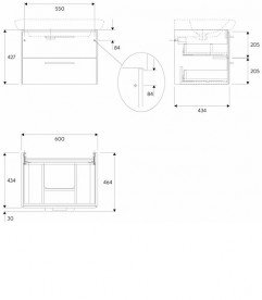 Тумба під раковину Kolo Life 60 білий глянець 89456000