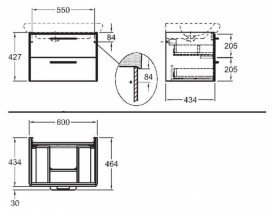 Тумба под раковину Kolo Life 60 серый глянец 89466000