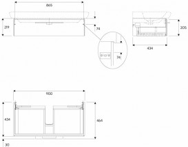 Тумба под раковину Kolo Life 90 серый глянец 89469000