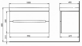 Тумба під раковину Kolo Modo білий глянець 89507000