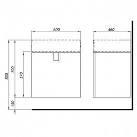 Тумба под раковину Kolo Twins 60 серебряный графит 89499000