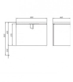 Тумба під раковину Kolo Twins 80 з одним ящиком срібний графіт 89551000