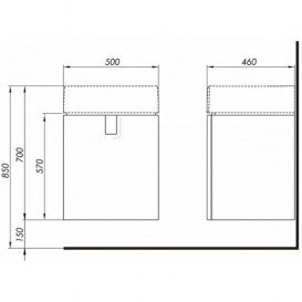 Тумба під раковину Kolo Twins чорний матовий 89485000