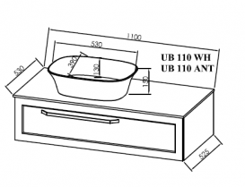 Тумба під раковину Kolpa San Blanche OB 110 підвісна ДСП з 3D плівкою білий 514050