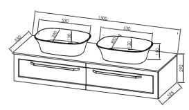Тумба под раковину Kolpa San Blanche OB 150 подвесная ДСП с 3D пленкой белый 514080