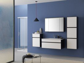 Тумба под раковину Kolpa San Donna OD 100 подвесная МДФ черный/белый 528820