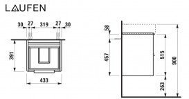 Тумба под раковину Laufen Base 43,3х39,1 см МДФ цвет на выбор H4021321109991