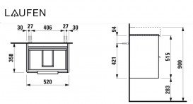Тумба під раковину Laufen Base 52х35,8 см МДФ сірий H4021521102661