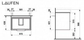 Тумба под раковину Laufen Base 61,5х43,8 см ДСП светлый вяз H4022921102621