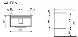 Тумба под раковину Laufen Base 73,3х39,1 см МДФ белый глянцевый H4023521102611