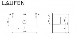 Тумба под раковину Laufen Boutique 120х38х36 см вырез посередине ЛДСП/МДФ темный дуб H4090331502511